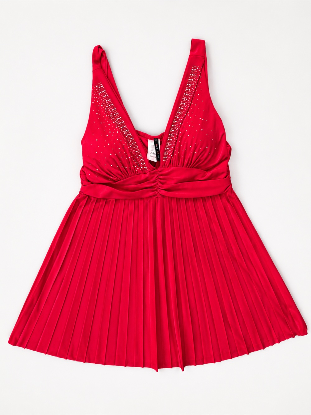 Y2K Large Hot Pink Pleated Halter Top